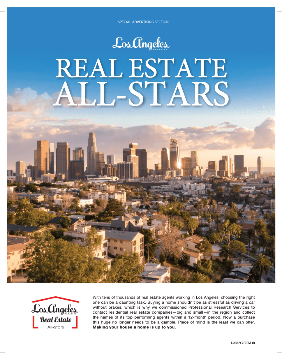 Los Angeles Magazine 2025 Real Estate All-Stars cover